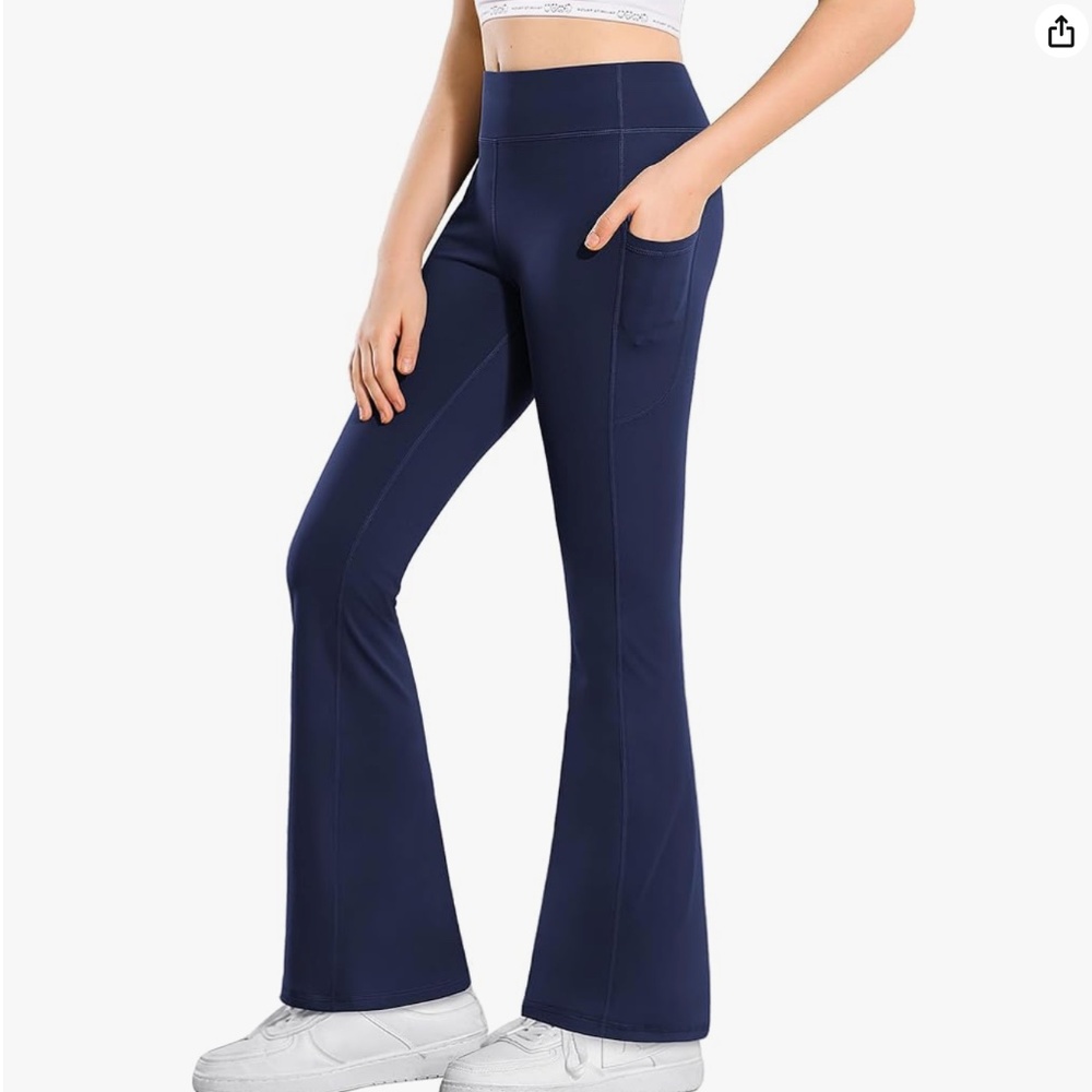 Girl's Flare Leggings with Pockets High Waisted Bootcut Pants Kids Sz.7-8Y